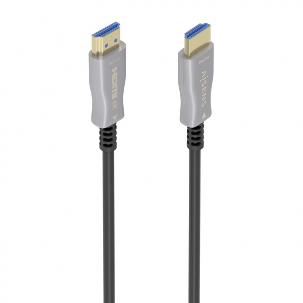 Aisens Cable Hdmi V2.0 Aoc Premium Alta Velocidad Con Ethernet - Conectores Tipo A Macho - Fibra Optica Y Cobre - Blindaje En Oro 24K - Ancho De Banda 18Gbps - Soporta 4K@60Hz Y Hdr10 - Compatible Con Arc Y 3D