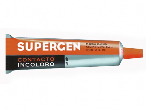 Supergen Contacto Pegamento Incoloro 40Ml - Secado Rapido - No Contiene Tolueno - Resistencia Al Envejecimiento Y A Los Rayos Uv