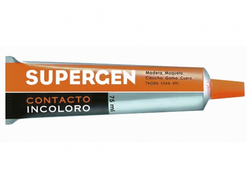 Supergen Contacto Pegamento Incoloro 75Ml - Secado Rapido - No Contiene Tolueno - Resistencia Al Envejecimiento Y A Los Rayos Uv