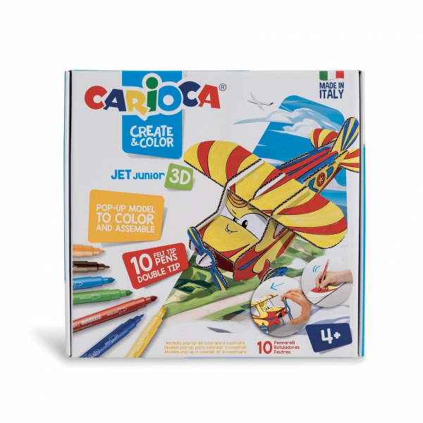 Carioca Pop-Up Modelos Para Colorear Y Construir - Aventura Con Nuevos Compañeros De Viaje - 10 Rotuladores Superlavables Doble Punta - Color Varios