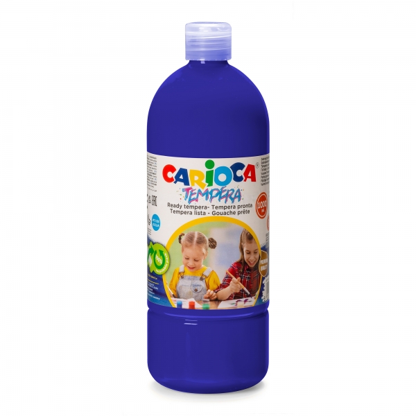 Carioca Botella Tempera 1000Ml - Colores Superlavables - Faciles De Mezclar - Aplicable En Materiales Porosos - Alta Opacidad - Color Morado