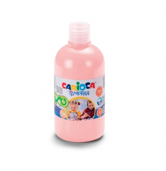 Carioca Botella De Tempera - 500Ml - Colores Superlavables - Faciles De Mezclar - Aplicable En Materiales Porosos - Alta Opacidad - Color Rosa