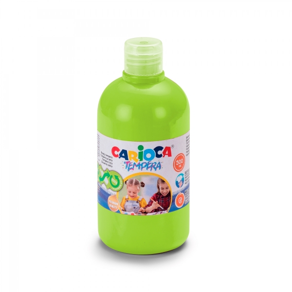 Carioca Botella De Tempera - 500Ml - Colores Superlavables - Faciles De Mezclar - Aplicable En Materiales Porosos - Alta Opacidad - Color Verde