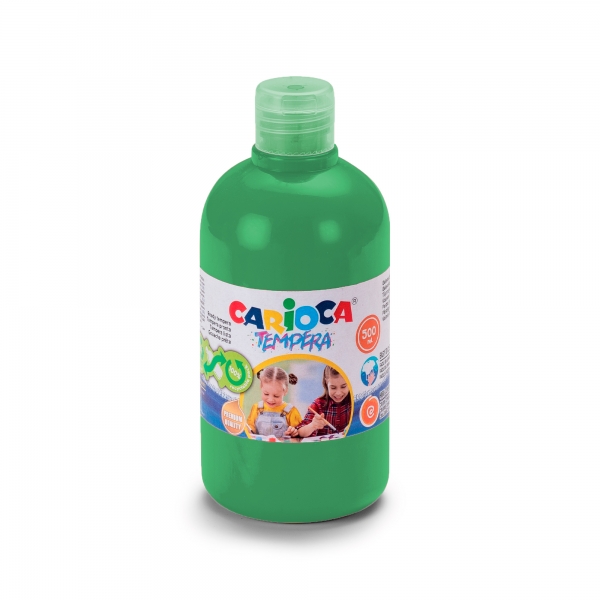 Carioca Botella Tempera - 500Ml - Colores Superlavables - Faciles De Mezclar - Aplicable En Materiales Porosos - Alta Opacidad - Color Verde