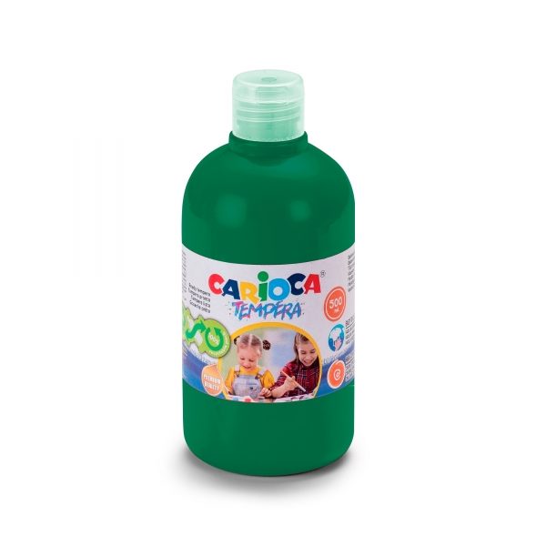 Carioca Botella De Tempera - Colores Superlavables - Faciles De Mezclar - Aplicable En Materiales Porosos - Alta Opacidad - Color Verde