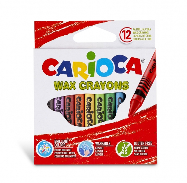 Carioca Pack De 12 Ceras Pastel - Colores Brillantes - Lavables - Cuerpo De Ø 8Mm - Color Varios