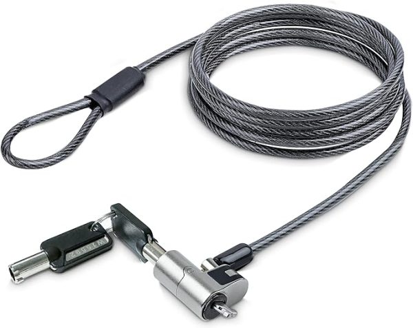L-Link Cable De Seguridad Nano Con Cerradura - Acero Revestido En Vinilo - Compatible Con Ranura Nano - Cerradura De Llave