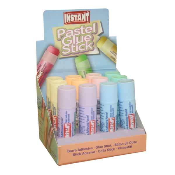 Instant Pastel Barra De Pegamento 20Grs - Apto Para Uso Infantil Y/O Domestico - Lavable - Sin Disolventes - Colores Surtidos