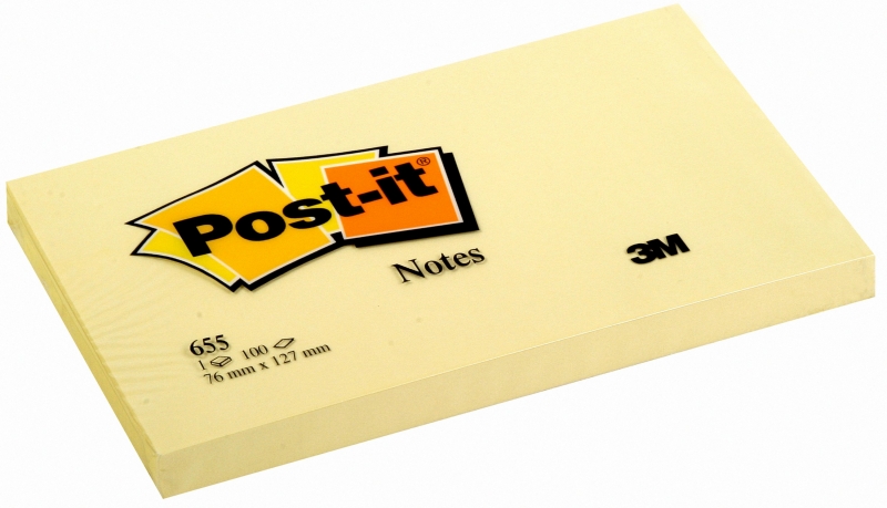 Post-It Bloc De 100 Notas Adhesivas Removibles Canary Yellow 76X127Mm - Papel Con Certificacion Pefc - 7100090881 - Color Amarillo Claro