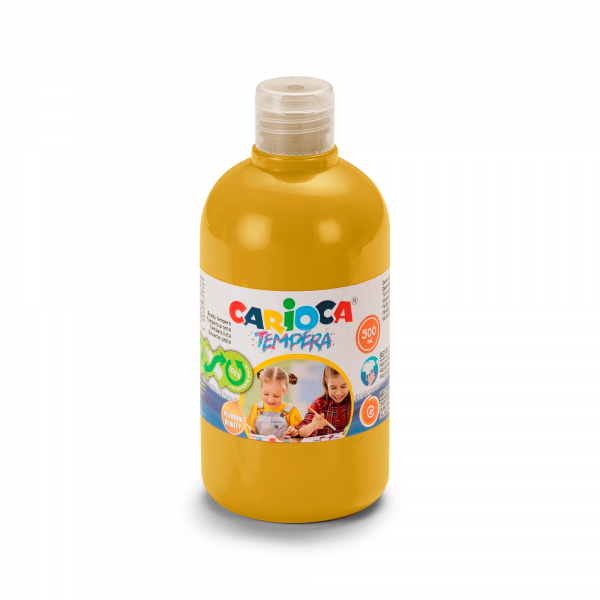 Carioca Botella De Tempera - 500Ml - Colores Superlavables - Faciles De Mezclar - Aplicable En Materiales Porosos - Alta Opacidad - Color Oro