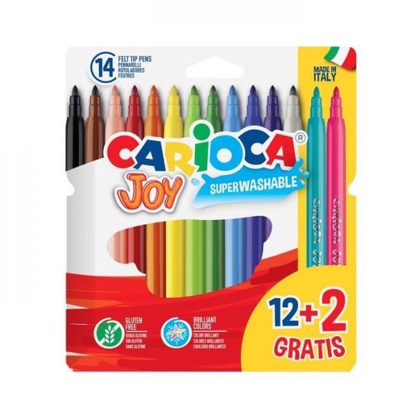 Carioca Joy Pack De 12 Rotuladores + 2 Gratis - Colores Surtidos