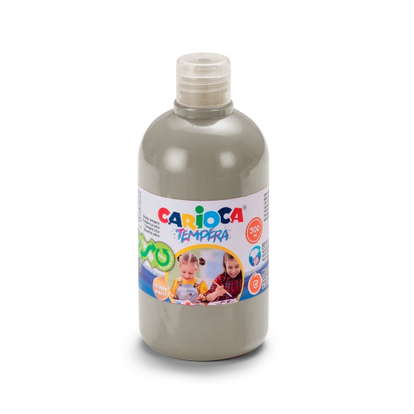 Carioca Botella De Tempera 500Ml - Superlavable - Facil De Mezclar - Alta Opacidad - Color Plata