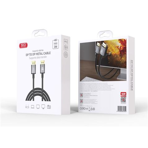 Xo Cable Displayport A Displayport - Resolucion 4K - Longitud 3M - Color Negro