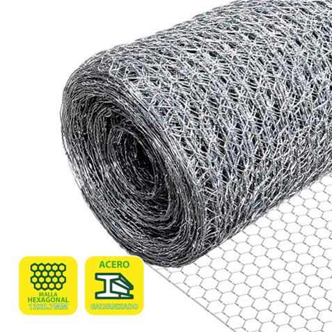 Sungarden Malla Gallinero Hexagonal 13X0.7Mm 1X50M - Color Gris