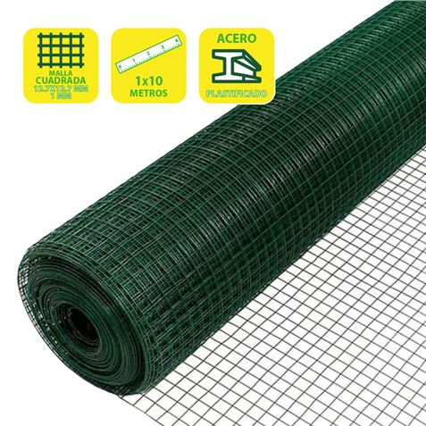 Sungarden Tela Metalica Plastificada 12.7X12.7X1Mm 1X10M - Color Verde