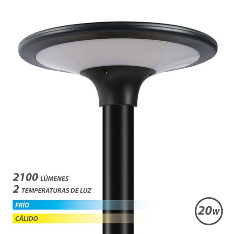 Elbat Farola Led Solar 20W 2100Lm 3000K/6000K - Color Negro