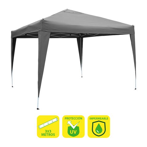 Sungarden Carpa Plegable Acero 3X3M Gris - Color Blanco