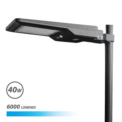 Elbat Farola Led Solar 40W Pro 6000Lm 6000K - Color Negro