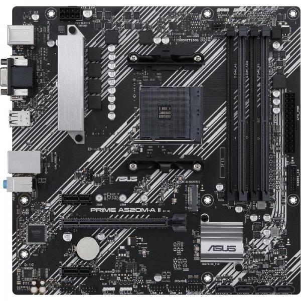 Asus Prime A520M-A Ii/Csm Placa Base Amd Am4 4X Ddr4 - Hdmi, M.2, Pci Express, 4X Sata Iii, Usb 2.0, 3.2, Rj-45, Vga, Microatx