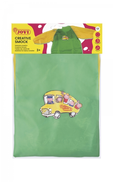 Jovi Delantal Infantil De 5 A 8 Años - Proteccion Contra Manchas - Puños Elasticos - Facil Adaptacion - Color Verde