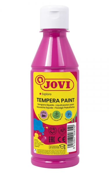 Jovi Tempera Paint Tempera Liquida - Base Agua - Lista Para Usar - Alto Poder Cubriente - Secado Rapido - Excelente Fluidez - Adherencia En Multiples Superficies - Color Rosa