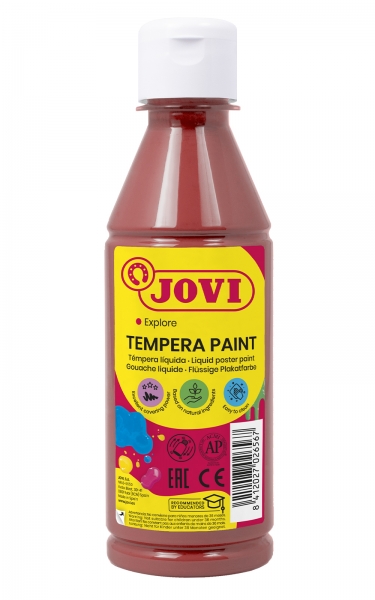 Jovi Tempera Paint Tempera Liquida - Base Agua - Lista Para Usar - Alto Poder Cubriente - Secado Rapido - Facil Aplicacion - Excelente Adherencia - Acabado De Calidad - Color Rojo