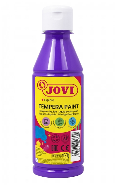 Jovi Tempera Paint Tempera Liquida - Base Agua - Lista Para Usar - Alto Poder Cubriente - Secado Rapido - Excelente Fluidez - Adherencia En Multiples Superficies - Color Morado