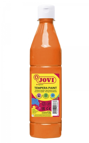 Jovi Tempera Paint Tempera Liquida - Base Agua - Lista Para Usar - Alto Poder Cubriente - Secado Rapido - Excelente Fluidez - Adherencia En Multiples Superficies - Color Naranja