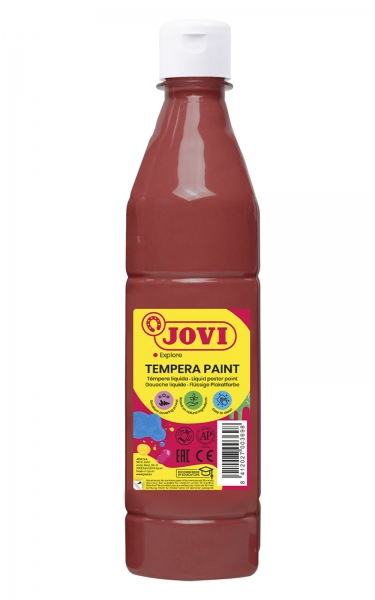 Jovi Tempera Paint Tempera Liquida - Base Agua - Lista Para Usar - Alto Poder Cubriente - Secado Rapido - Excelente Fluidez - Adherencia En Multiples Superficies - Color Marron