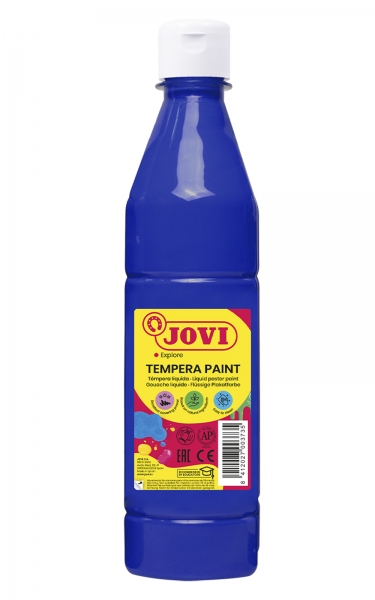 Jovi Tempera Paint Tempera Liquida - Base Agua - Lista Para Usar - Alto Poder Cubriente - Secado Rapido - Excelente Fluidez - Adherencia En Multiples Superficies - Color Azul Oscuro