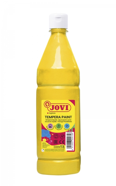 Jovi Tempera Paint Tempera Liquida - Base Agua - Lista Para Usar - Alto Poder Cubriente - Secado Rapido - Excelente Fluidez - Adherencia En Multiples Superficies - Color Amarillo