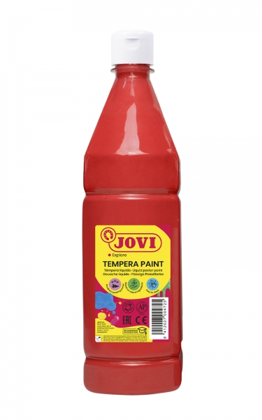 Jovi Tempera Paint Tempera Liquida - Base Agua - Lista Para Usar - Alto Poder Cubriente - Secado Rapido - Excelente Fluidez - Adherencia En Multiples Superficies - Color Rojo