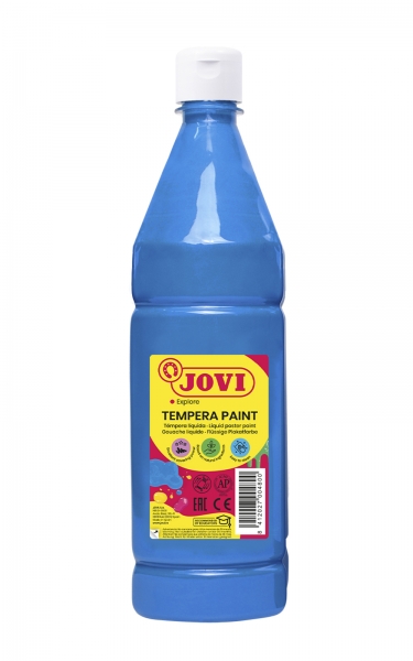 Jovi Tempera Paint Tempera Liquida - Base Agua - Lista Para Usar - Alto Poder Cubriente - Secado Rapido - Excelente Fluidez - Adherencia En Multiples Superficies - Color Azul