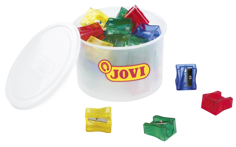 Jovi Jovicolor Bote De 25 Sacapuntas Maxi - Ideal Para Ceras Jovicolor Y Jovicolor Triwax - Apto Para Formatos Maxi - Color Surtido