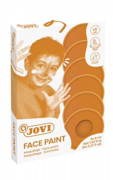 Jovi Estuche De 6 Botes 8Ml Maquillaje Crema - Hipoalergenico - Base Grasa - Facil Aplicacion - Gran Cobertura - Sin Parabenos - Facil De Retirar - Color Naranja