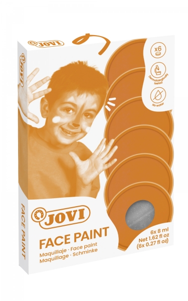 Jovi Estuche De 6 Botes Maquillaje Crema - Hipoalergenico - Base Grasa - Facil Aplicacion - Gran Cobertura - Colores Mezclables - Sin Parabenos - Retiro Facil - Secado Rapido - Color Gris