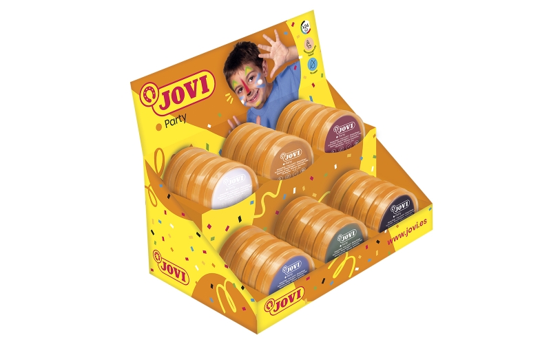 Jovi Expositor De 24 X 8Ml Maquillajes Crema - Base Graso - Facil Aplicacion - Gran Capacidad Cubriente - Sin Parabenos - Libre De Alergenos - Color Surtido