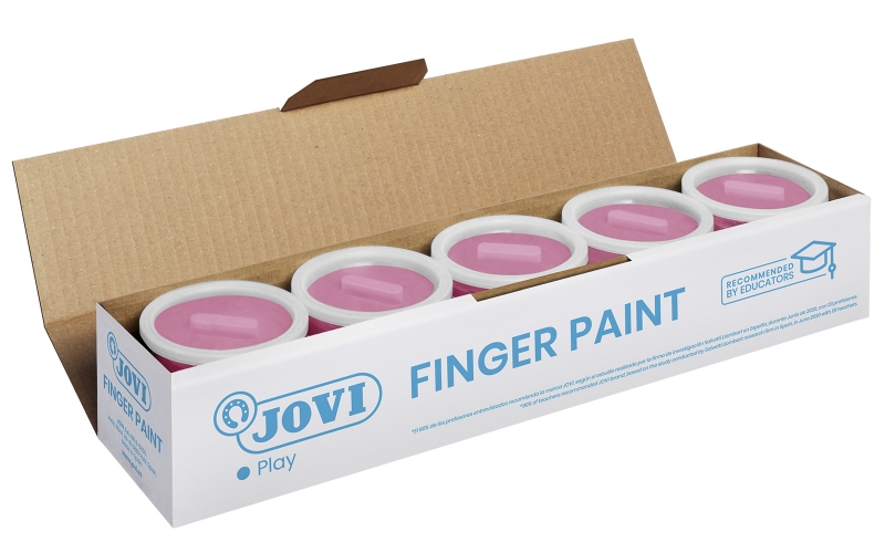 Jovi Bote De Pintura De Dedos - 125Ml - Colores Mezclables - Textura Gelatinosa - Lavable - Sin Gluten Ni Alergenos - No Toxico - Color Rosa