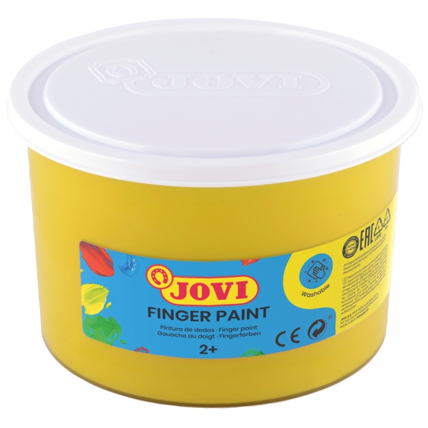 Jovi Finger Paint Bote De 500Ml Pintura De Dedos - Ingredientes Naturales - Colores Mezclables - Textura Gelatinosa - Lavable - Color Amarillo
