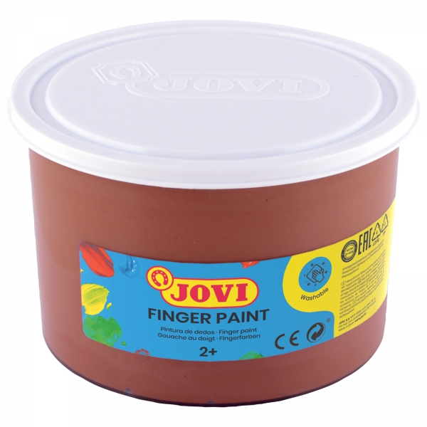 Jovi Finger Paint Bote De 500Ml Pintura De Dedos - Ingredientes Naturales - Colores Mezclables - Textura Gelatinosa - Lavable - Color Marrón