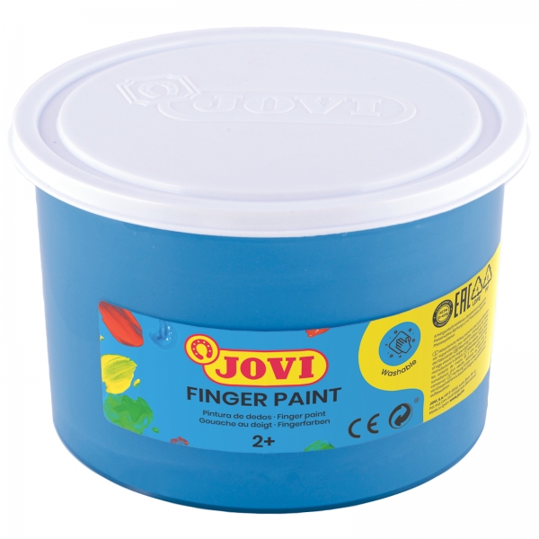 Jovi Finger Paint Bote De 500Ml Pintura De Dedos - Ingredientes Naturales - Colores Mezclables - Textura Gelatinosa - Lavable - Sin Gluten - No Toxico - Color Azul