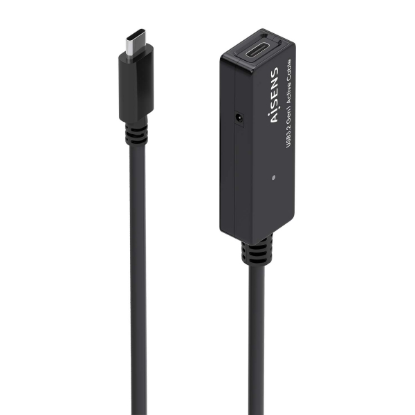 Aisens Cable Usb 3.2 Gen1X1 Prolongador Con Amplificador - Usb-C/M-Usb-C/H - 5M - Color Negro