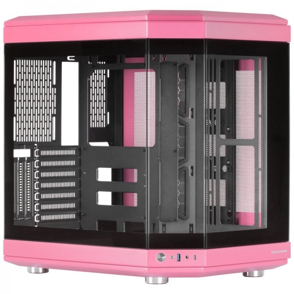 Mars Gaming Mc-3T Caja Gaming Premium - Tres Paneles De Cristal Templado - Montaje Vertical De Gpu - Capacidad Para 10 Ventiladores - Usb-C Y Usb 3.0 - Color Rosa