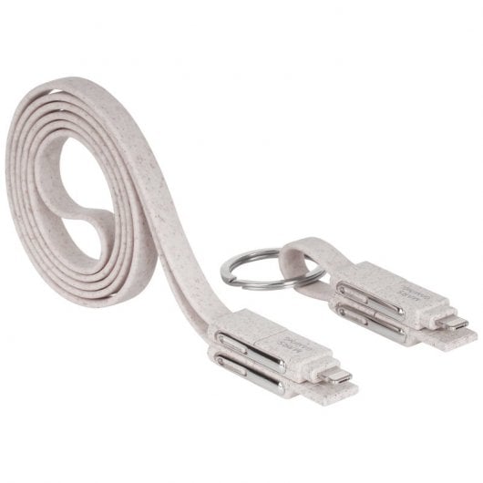Mars Gaming Mca-Eco Pack De Cables Ecologicos - Fibra De Trigo - Antienredos - Carga Ultrarrapida 3.1A - Transferencia 480Mbps - Empaque Reciclado - Color Blanco