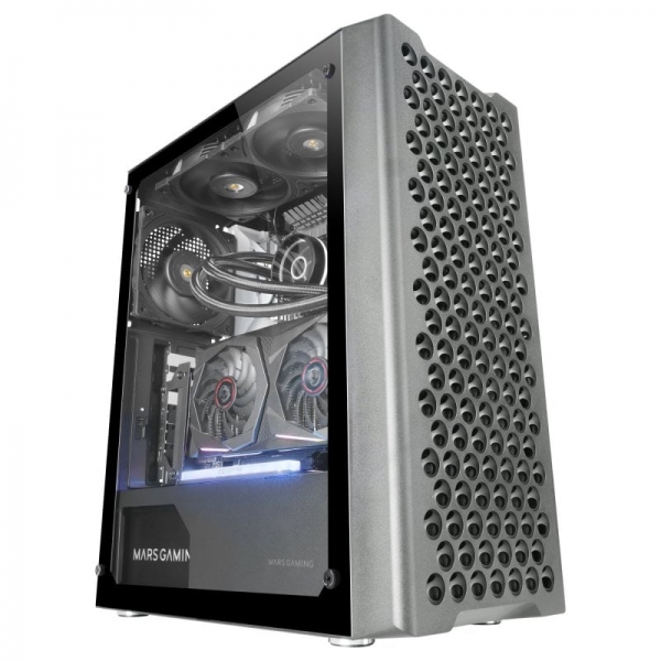 Mars Gaming Mc-Ipro Caja Profesional - Cristal Templado - Flujo De Aire Superior - Compatible Atx - Gestion De Cableado - Conectividad Avanzada - Color Negro