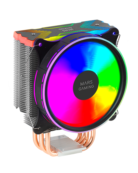 Mars Gaming Mcpu-Xu6 Disipador Cpu - Doble Torre - Ventiladores Hibridos Ultrasilenciosos - 6 Heatpipes De Cobre - Hct Ultra - Hasta 350W Tdp - Negro - Color Negro