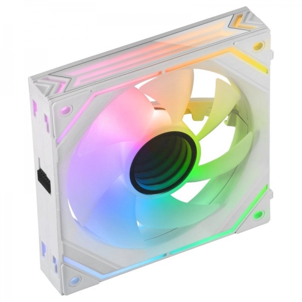 Mars Gaming Mf-Linkfinity Ventilador Modular Pwm - Iluminacion Infinity Mirror 360° - Conexion Modular Linkfinity - Control Argb Dinamico - Color Blanco