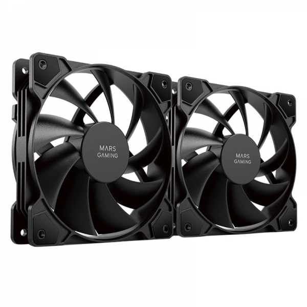 Mars Gaming Mfprox2W Ventiladores Profesionales - Ultra Silenciosos - Rodamientos Fdb - Conectividad 3Pin+4Pin - Kit De 2 Unidades - Blanco O Negro - Color Negro