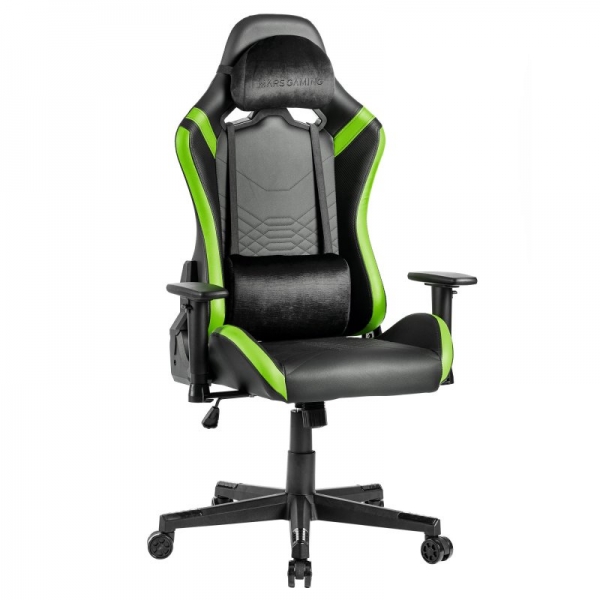 Mars Gaming Mgc-Pro Silla Gaming - Cuero Pu - Cojines Soft-Touch - Reposabrazos 2D - Respaldo Reclinable 135º - Soporta 150 Kg - Base Acero - Ruedas Xl - Color Negro