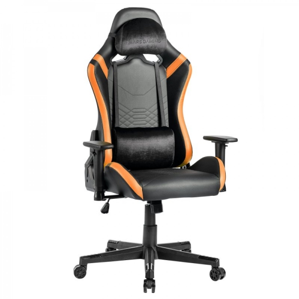 Mars Gaming Mgc-Pro Silla Gaming - Cuero Pu - Cojines Soft-Touch - Reposabrazos 2D - Respaldo Reclinable 135º - Base Acero - Ruedas Xl - Soporta 150 Kg - Color Negro